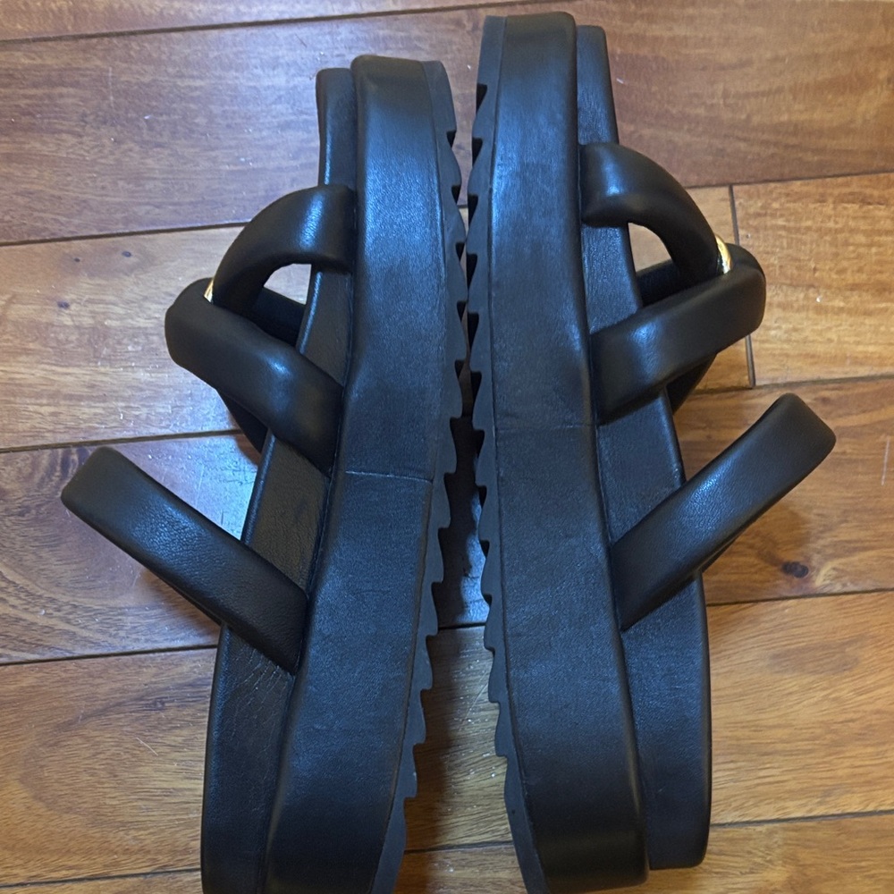 J/SLIDES NYC leather Black Mules with Ring Detail size 9 - Picture 6 of 12